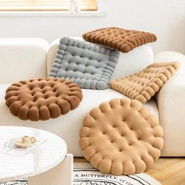 Pillow Biscuit Shape Plush Soft Creative Chair Seat Pad Decorative Cookie Japanese Tatami Back Sofa Throw