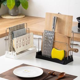 Kitchen Storage Adjustable Chopping Board Rack With Three Poles For High And Low Type Of Cloth Knife