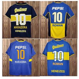 96 97 Boca Juniors Home Retro Jersey RIQUELME away football shirt ROMAN Soccer jersey MARADONA Men Sport jerseys Football Team Uniform