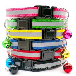 Whole 100PCS Safety Reflective Collar Adjustable For Dog Puppy Cat Pet Collars Dog Collar Puppy Accessories dogs collars Q1119297s