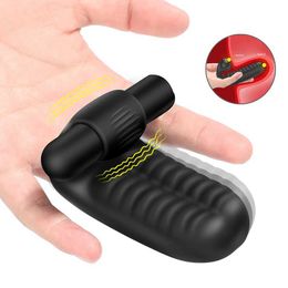 Adult Toys Finger Sleeve Vibrator G Spot Orgasm Massage Clit Stimulate Female Masturbator Vibrator Lesbian Sex Toys For Women Adult ProductL2403