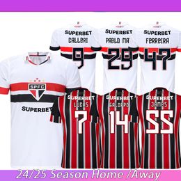 24/25 Sao Paulo Maglia LUCAS Sao Paulo Soccer Jerseys CALLERI GALOPPO LUCIANO PABLO MAIA JAMES FERREIRINHA JUAN men home away football shirts