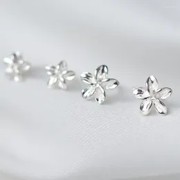 Stud Earrings Korean 925 Sterling Silver For Women Sweet Flower Women's Studs Tiny Romantic Eary Jewelry Gift