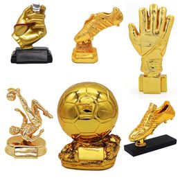 Decorative Objects Figurines Football Trophy Soccer Gold Plated DHAMPION Award League Souvenir Cup Fan Gift Shooter Crafts Europea252p