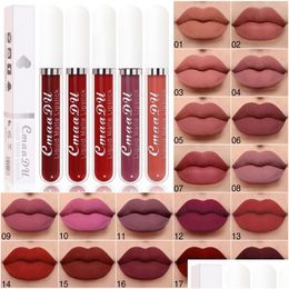 Lip Gloss Fashion Matte Sets Natural Moisturise Waterproof Lasting Veet Sexy Red Liquid Lipstick Beauty Cosmetic Lipgloss Drop Deliv Dhfbq