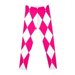 Active Pants Bright Pink Harlequin Pattern Leggings Women Gym Legging Womens Raises Butt