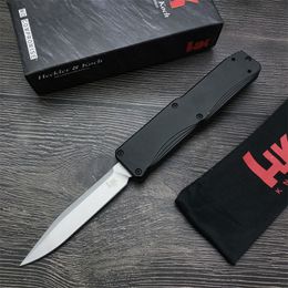 H&K TUMULT 14800 Automatic Knife D2 SATIN PLAIN Blade T6 Aluminium Alloy Handle Double Action Outdoor Tactical knife Camping Defence Survival Tools 3300