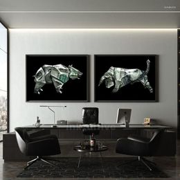 Paintings Bull Bear Wall Street Art Canvas Painting And Posters Prints Pictures For Living Room Home Decoration FramelessPaintings290L