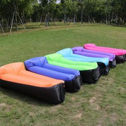 Outdoor portable lazy inflatable sofa bed, beach lounge chair pocket, air sofa, single person sleeping bag, lunch break air cushion bed 2024