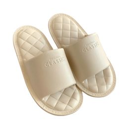 Couple simple EVA soft bottom diamond lattice slippers indoor anti-odor bathroom sandals summer