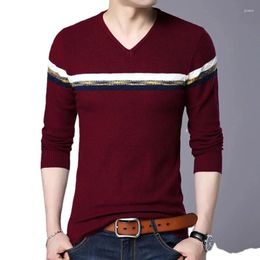 Men's Sweaters Clothing Harajuku Fashion Men Sweatshirts V-Neck Slim Fit Patchwork Male Coat Cotton Pullovers Sweater