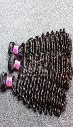 Unprocessed Peruvian Human Hair Weft Mixed length 834inch Deep Wave Hair 3 Bundles Natural Color Hair Weft 2346830