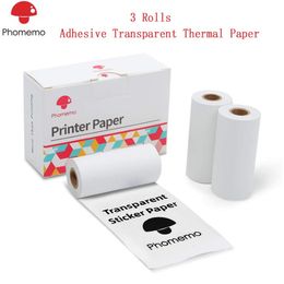 Phomemo Self-Adhesive Po Paper Transparent Thermal Paper for Phomemo M02 M02S M02 Pro Printer Printable Sticker Label Paper 201255g