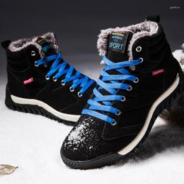 Boots 2024 Winter Waterproof Men Leather Sneakers Snow Outdoor Male Hiking Work Shoes High Top Non-slip Ankle