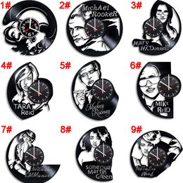 ZK20 Vinyl Clock vinyl record wood art clock 16 Colours light Support customization game logo, anime characters, stars, etc.018