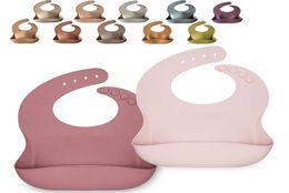 28 Colours Baby Silicone Feeding Bib Cartoon Waterproof Food Grade Newborn Apron Adjustable Ins Saliva Towel5795044