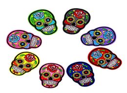 8 Styles Multicolor Skull Patches for Clothing Bags Iron on Transfer Applique Patch for Jacket Jeans DIY Sew on Embroidered Badge 2847784