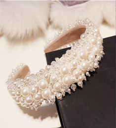 Luxury Bridal Headpieces with Pearl Baroque Crown Hairbands for Bride Wedding Party Hair Accessories Headband Wedding Tiara Headwe8768405
