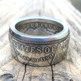 Handmake Coin Ring By Morgan Dollars Wedding Or Gift Selling For Men or Women JewelryUS size8-16260z