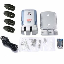 WAFU Wireless Remote Control Electronic Lock Invisible Keyless Entry Door Lock with 4 Remote Controllers Electric Lock 433mhz 2010329G