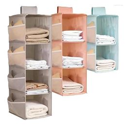 Storage Boxes Wardrobe Underwear Socks Hanging Bag Double-sided Dustproof Cloth Four Layer Grey Rack