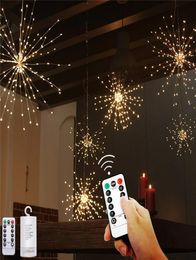 LED Strings Christmas Lights 8 Modes Battery Operated Decorative 120 150 180 200 Firework Shaped Copper Wire Mini Led String Light1885280