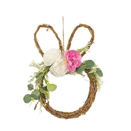 Decorative Flowers 1pc Easter Wreath Spring Simulation Door Hanging Holiday Decoration