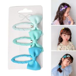 Hair Accessories Set Of 6pcs Fabric Bows For Girls Kids Bowknot Pin Sweet Hairclip Fashion Decors Child Barrettes