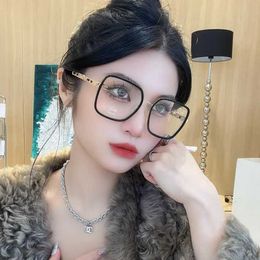 Fashion CH top sunglasses Fashionable Sunglasses Frame CH0782 Square Large Flat Light Plain Face Female Internet Red Slimming with box Correct version high quality