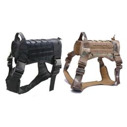 Dog Apparel Dog Apparel Large Military K9 Tactical Training Vest Harness Adjustable Molle Nylon Water Resistant222E