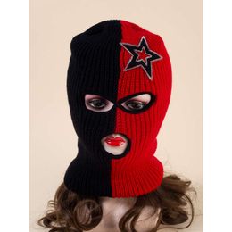 Headgear Balakrafa Knitted Hat Men, Windproof Mask, Hood For Cycling, Thermal Insulation, Three Hole Hat, Face Kini 510315