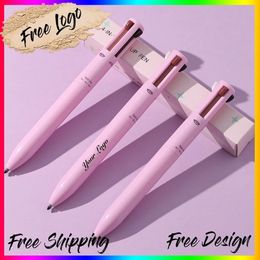 4in1 Eyeliner Lip Liner Eyebrow Pencil Highlighter Pen Private Label Lying Silkworm Waterproof Durable Brow Makeup Pencil 240305