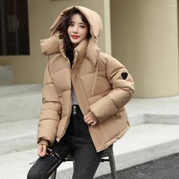 Women's Trench Coats 2024 Winter Women Hooded Short Parkas Overcpat Thick Down Cotton Padded Cold Coat Fashion Casual Puffer Female Jackets