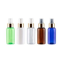 Mini Size Gold Aluminium Sprayer Pump Bottles 75ml 75cc Perfume Bottles Empty Plastic Spray Bottles PET Containers For Liquid Ipgsg