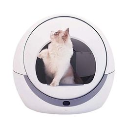 Cat Grooming Automatic Self Cleaning Cats Sandbox Smart Litter Box Closed Tray Toilet Rotary Training Detachable Bedpan Pets Acces292o