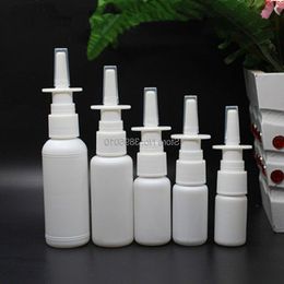 Empty Nasal Spray 10ml 15ml 20ml 30ml 50ml Plastic Bottles Pump Sprayer White F995good Anupo