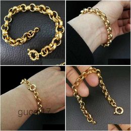 Chain Link Gold Filled Belcher Bolt Ring Mens Womens Solid Bracelet Jewllery in Length Drop Delivery Jewelry Bracelets 3RU0