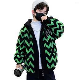 Jackets Boys Winter Coat Striped Boy Coats Kids Thick Warm Outerwear For Children Teenage Clothes