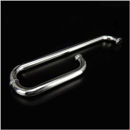 Stainless Steel Brushed Shower Door Handle Glass Pull Knob Handrail Bathroom Hardware Diameter 25mm Lenght 225 425mm Handles & Pul231z