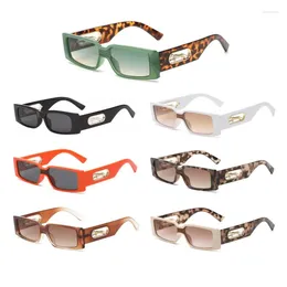 Sunglasses Rectangle Women Fashion Luxury Brand Designer Square Sun Glasses Men Classic Leopard Punk Eyeglasses Shades UV400