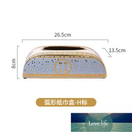 Fashion Creative Ceramic Tissue Box Living Room Desktop Coffee Table Tissue Boxes Modern Bathroom Bedroom and Household Tissue Box