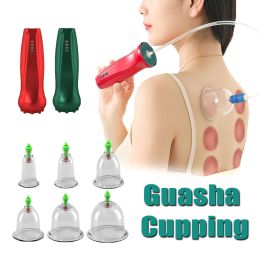 Massager 6pcs Cups Guasha Massager Electric Vacuum Cupping Cup Massage for Body Cups Anticellulite Therapy Scraping Fat Burning Slimming
