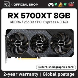 JIESHUO AMD RX 5700XT 8GB 2560sp Gaming graphics card GDDR6 256BIT GPU rx5700xt 8g supports PC desktop video office 5700xt rx