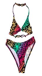 New 2018 Bikini Suits Girls Biquini Swimwear Girls Children Swimwear Swimming Suit For Girls Leopard Kids Swimsuit G1SW6223557316