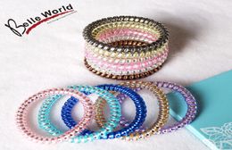 High Quality Telephone Wire Cord Gum Hair Tie Girls Elastic Hair Band Ring Rope Candy Color Bracelet Stretchy Scrunchy Mixed color9382093