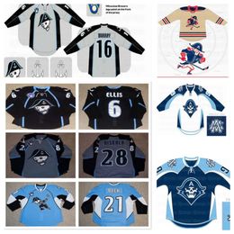 Custom College Hockey Milwaukee Admirals Hockey Jersey 21 Beck 31 Mark Dekanich 6 Ryan Ellis 28 Niskala 13 Conacher Premier Stitched Any name size S-6XL