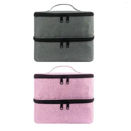 Storage Bags Double Layer Nail Polish Bag 30 Grids Nylon Organiser Handbag Box