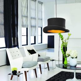 Pendant Lamps 2024 S Modern Mooi Light Fabric Bowler Tall Hat Lighting In Gold Or Silver &