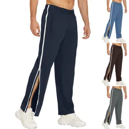 Men's Pants 2024 Clothing Men Zip Button Splicing Casual Away Tear Basketball Sweatpants With Training Masculinas Roupas Pockets