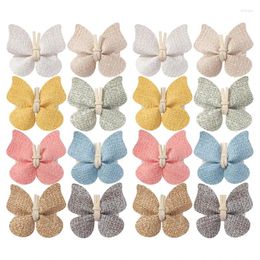 Hair Accessories Assorted Butterfly Clips Trendy PU Leather Hairpins Decor For Women & Girls